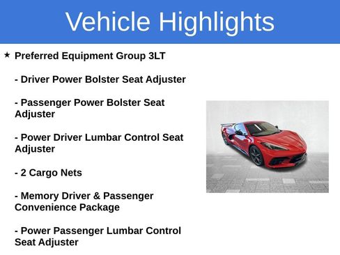 Used 2020 Chevrolet Corvette Stingray Premium Cpe w/ 3LT Preferred Equipment Group RWD image 3