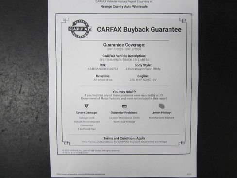 Used 2017 Subaru Outback 2.5i Limited image 41