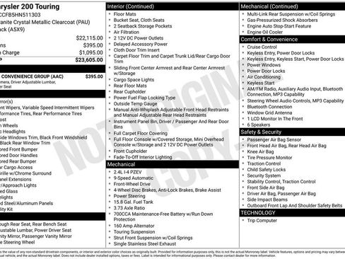 Used 2017 Chrysler 200 LX w/ Touring Convenience Group FWD image 2