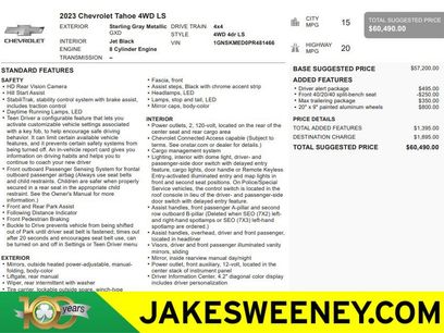 Used 2023 Chevrolet Tahoe LS w/ Driver Alert Package