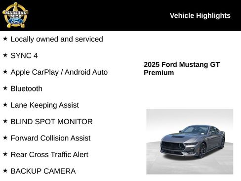 Used 2025 Ford Mustang GT Premium w/ Mustang Nite Pony Package RWD image 2
