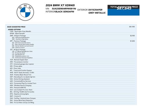 Used 2024 BMW X7 xDrive40i w/ M Sport Package AWD/4WD image 84