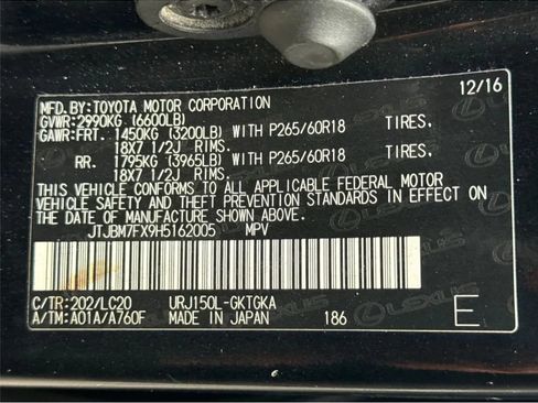 Used 2017 Lexus GX 460 w/ Navigation Package AWD/4WD image 14