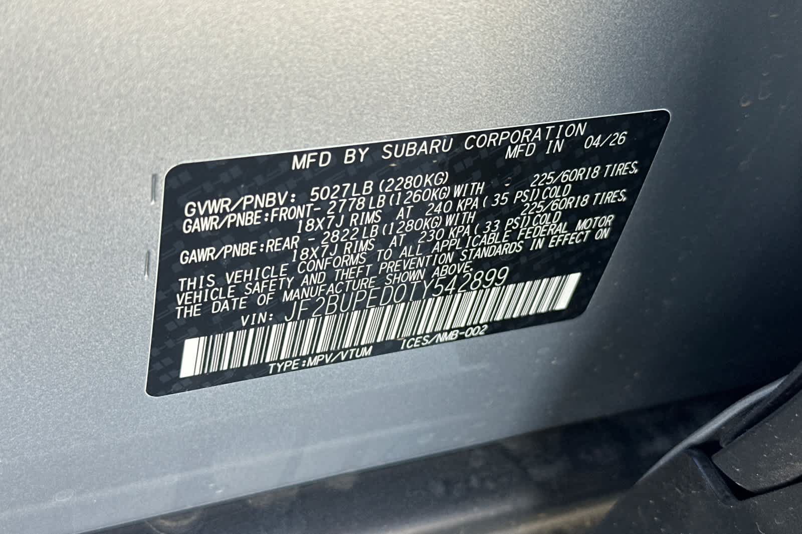 New 2026 Subaru Outback Touring AWD/4WD image 35
