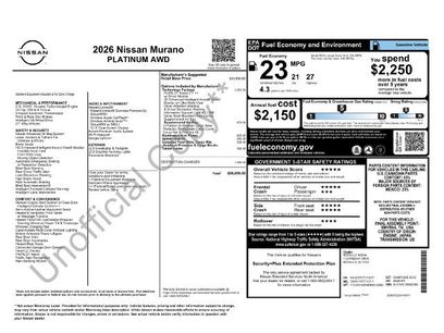 New 2026 Nissan Murano Platinum w/ Technology Package