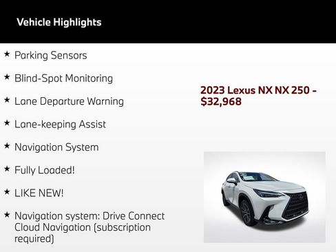 Used 2023 Lexus NX 250 FWD w/ Towing Package (2000 Lbs) image 5