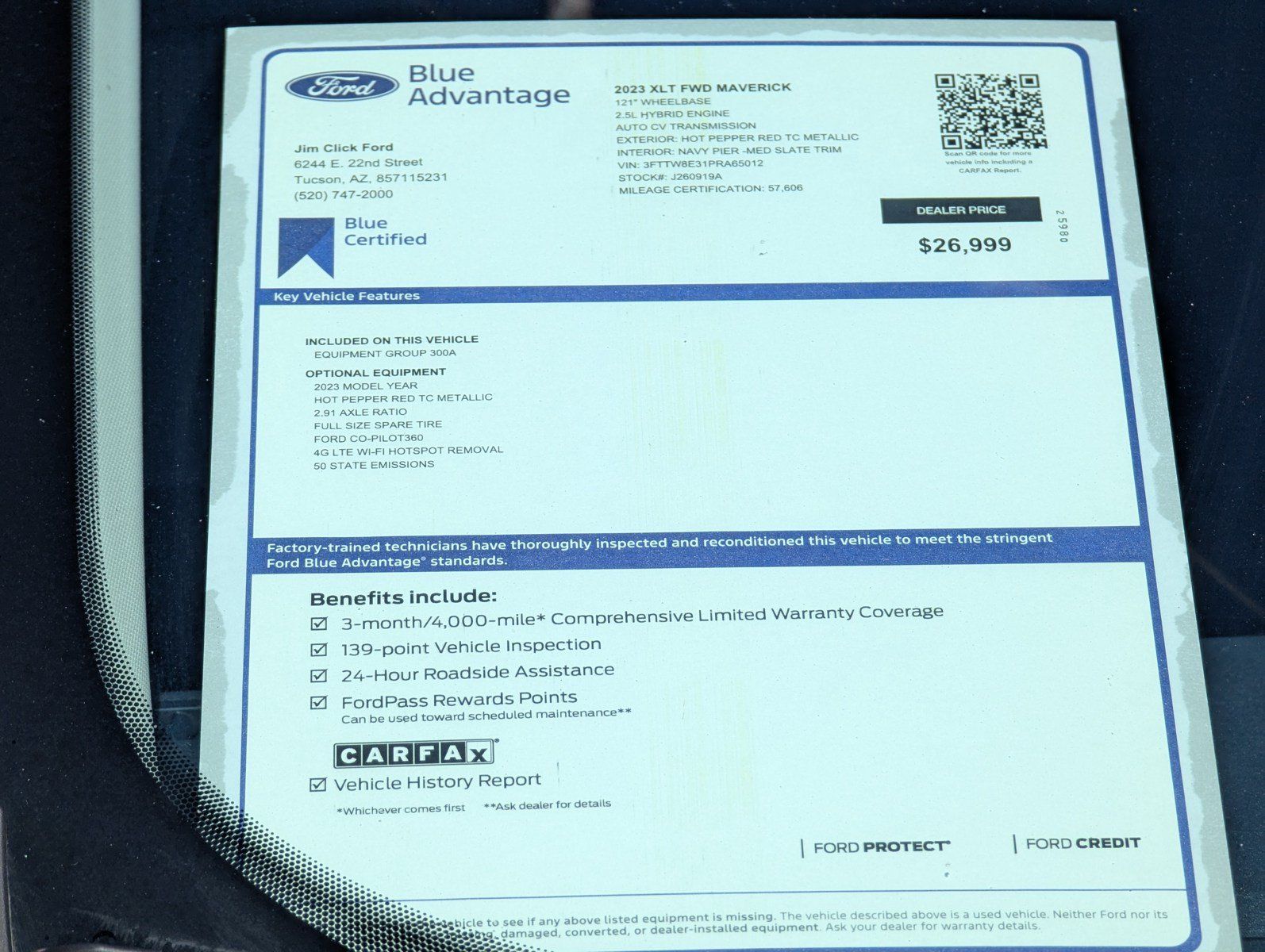 Certified 2023 Ford Maverick XLT FWD image 16