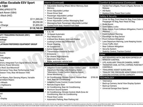 Used 2023 Cadillac Escalade ESV Sport Platinum w/ Heavy-Duty Trailer Package image 13