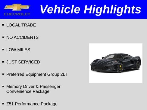 Certified 2024 Chevrolet Corvette Stingray Preferred Cpe w/ Z51 Performance Package RWD image 2