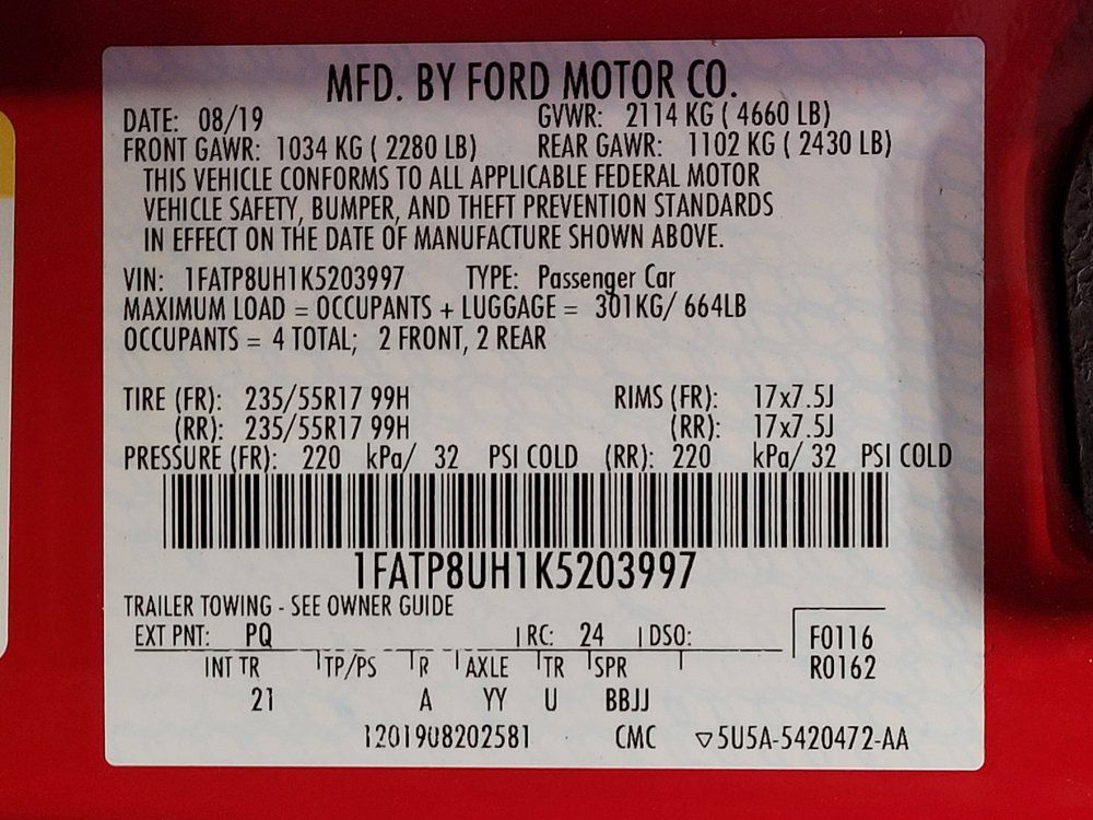 Used 2019 Ford Mustang Convertible w/ Ford Safe & Smart Package RWD image 33