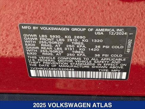 New 2025 Volkswagen Atlas SE image 23