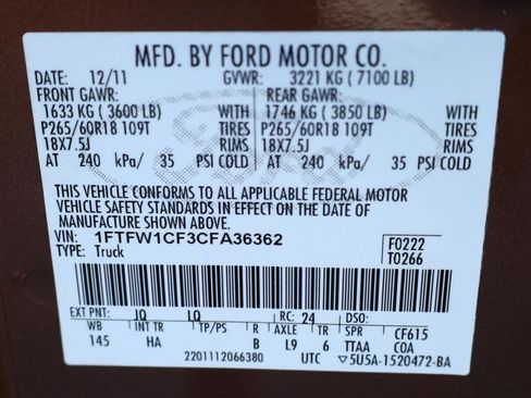 Used 2012 Ford F150 Lariat w/ Lariat Chrome Pkg RWD image 19