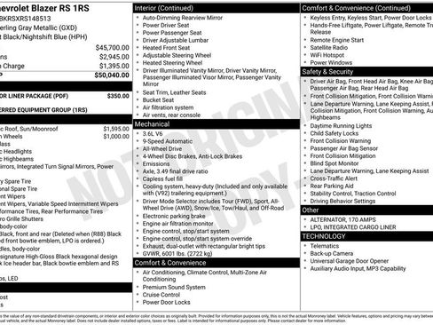 Used 2024 Chevrolet Blazer RS w/ LPO, Floor Liner Package AWD/4WD image 4