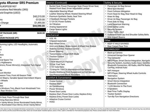 Used 2023 Toyota 4Runner SR5 Premium w/ Moonroof Package RWD image 2