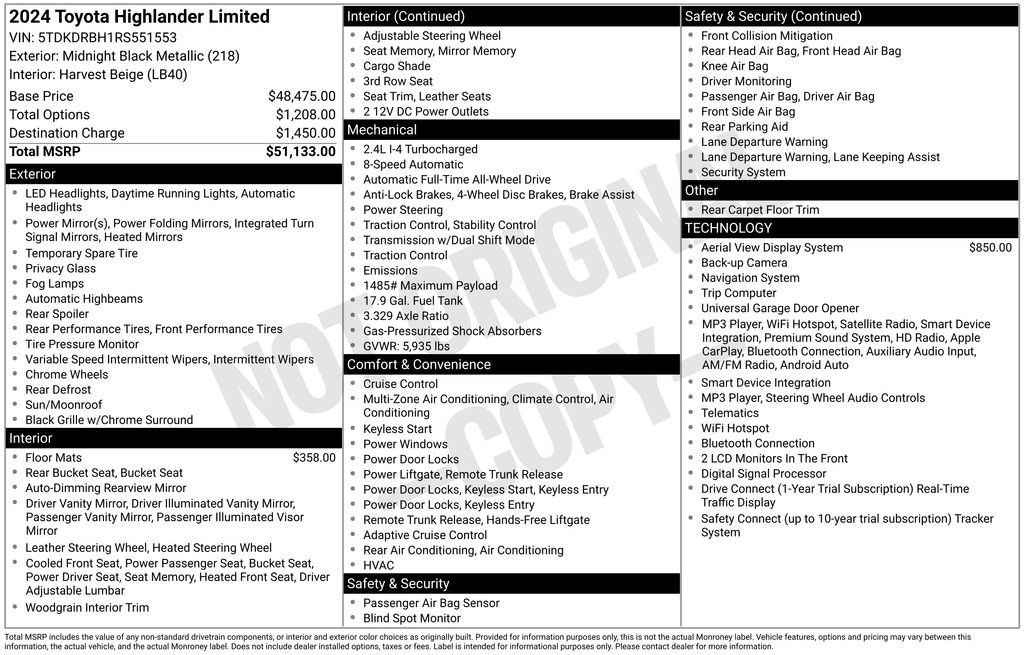 Certified 2024 Toyota Highlander Limited AWD/4WD image 29