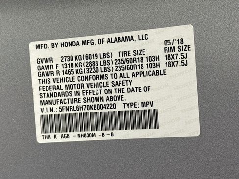 Certified 2019 Honda Odyssey EX-L image 33