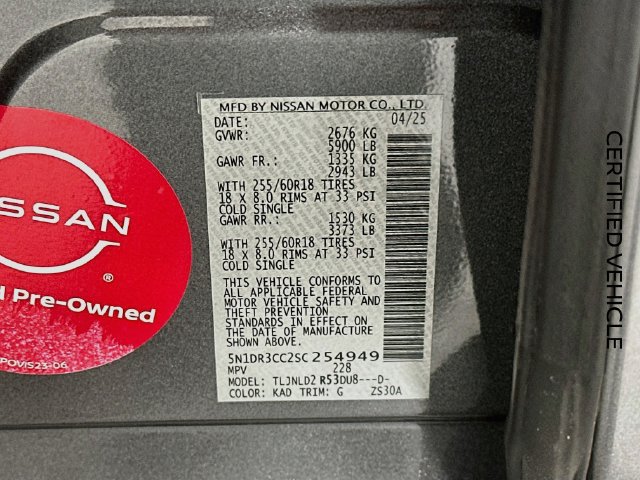 Certified 2025 Nissan Pathfinder SL AWD/4WD image 31