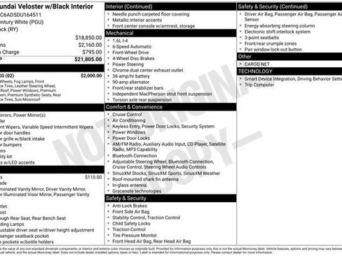 Used 2013 Hyundai Veloster w/ Style Pkg FWD image 3