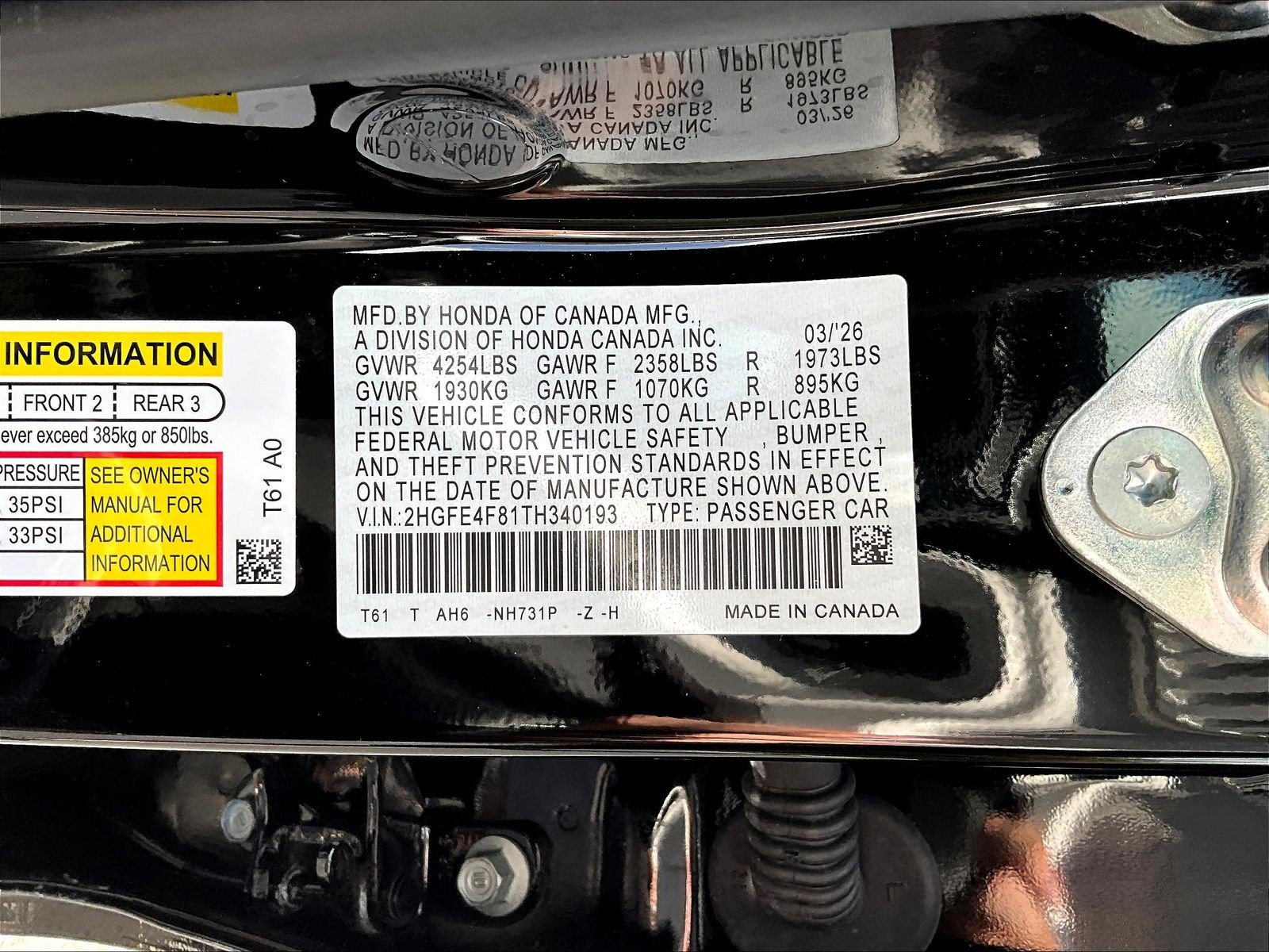 Certified 2026 Honda Civic Sport image 18