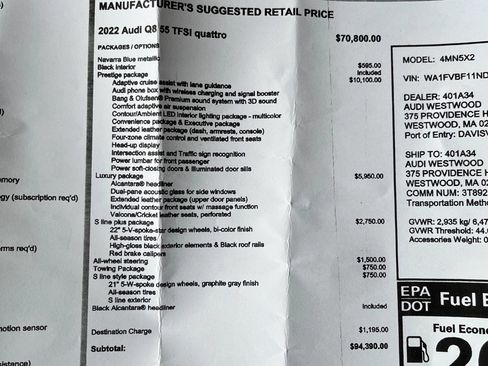 Used 2022 Audi Q8 Prestige image 18