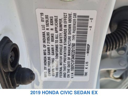 Used 2019 Honda Civic EX image 30