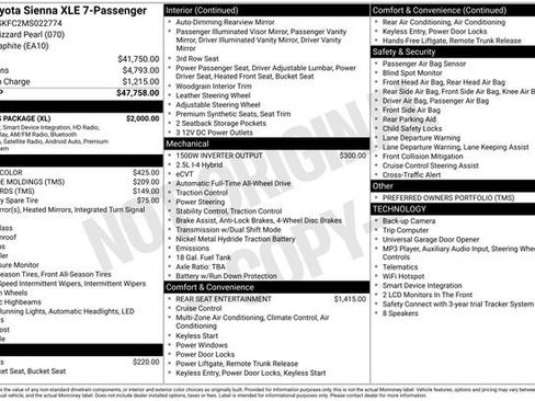 Used 2021 Toyota Sienna XLE w/ XLE Plus Package AWD/4WD image 33