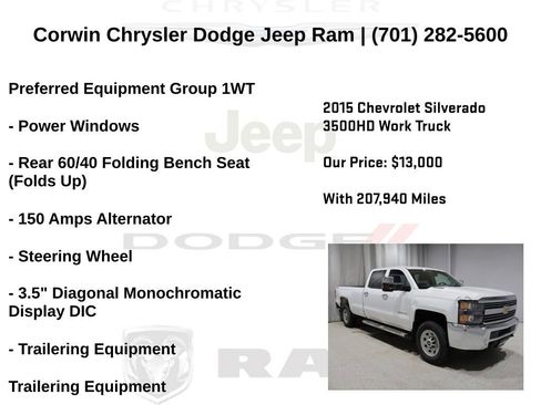 Used 2015 Chevrolet Silverado 3500 W/T w/ WT Fleet Convenience Package AWD/4WD image 6