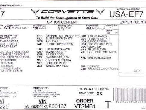 Used 2019 Chevrolet Corvette ZR1 RWD image 9