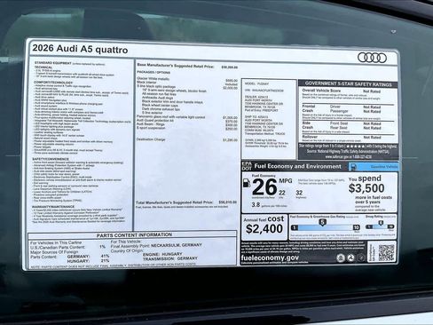 New 2026 Audi A5 2.0T Premium AWD/4WD image 16