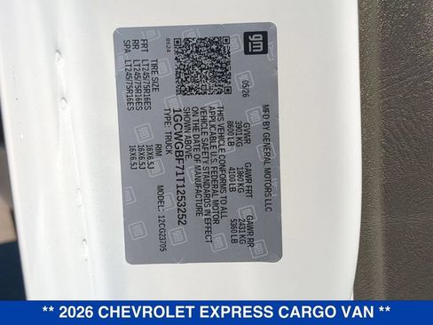 New 2026 Chevrolet Express 2500 Extended w/ Chrome Appearance Package RWD image 22
