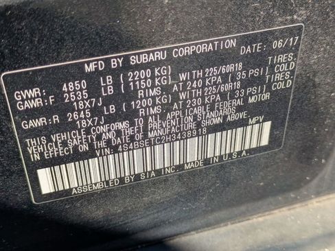 Used 2017 Subaru Outback 3.6R Touring w/ Popular Package #5A image 34