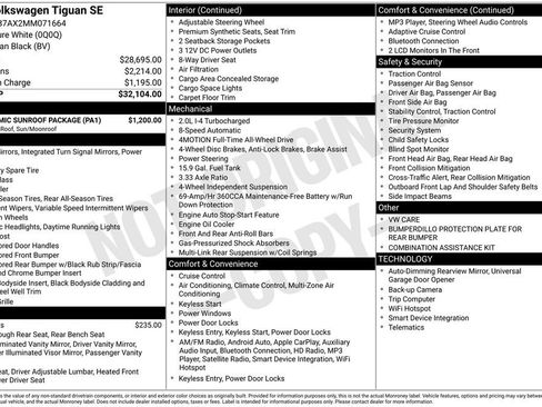 Used 2021 Volkswagen Tiguan SE w/ Panoramic Sunroof Package image 5