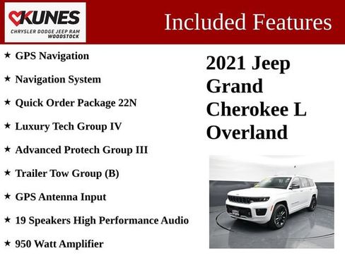 Used 2021 Jeep Grand Cherokee L Overland w/ Advanced Protech Group III AWD/4WD image 3