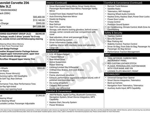 Used 2016 Chevrolet Corvette Z06 w/ 3LZ Preferred Equipment Group RWD image 37