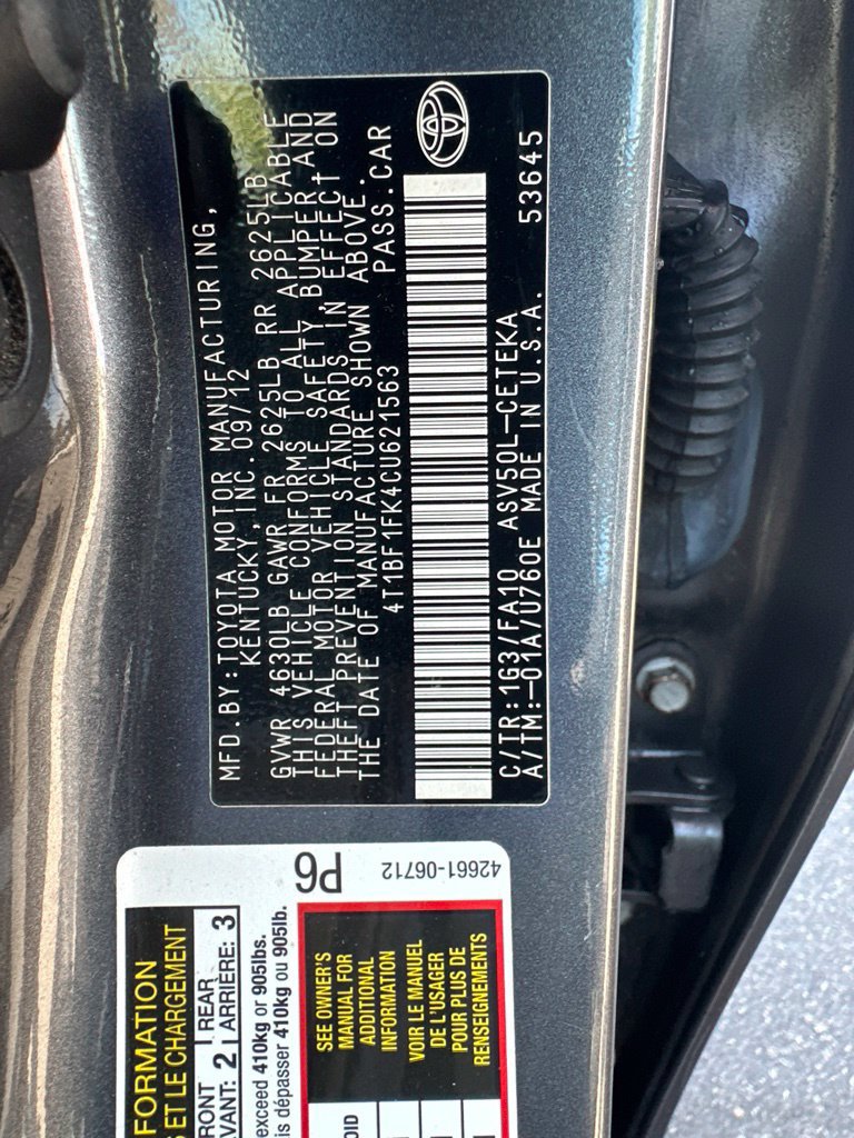 Used 2012 Toyota Camry FWD image 11