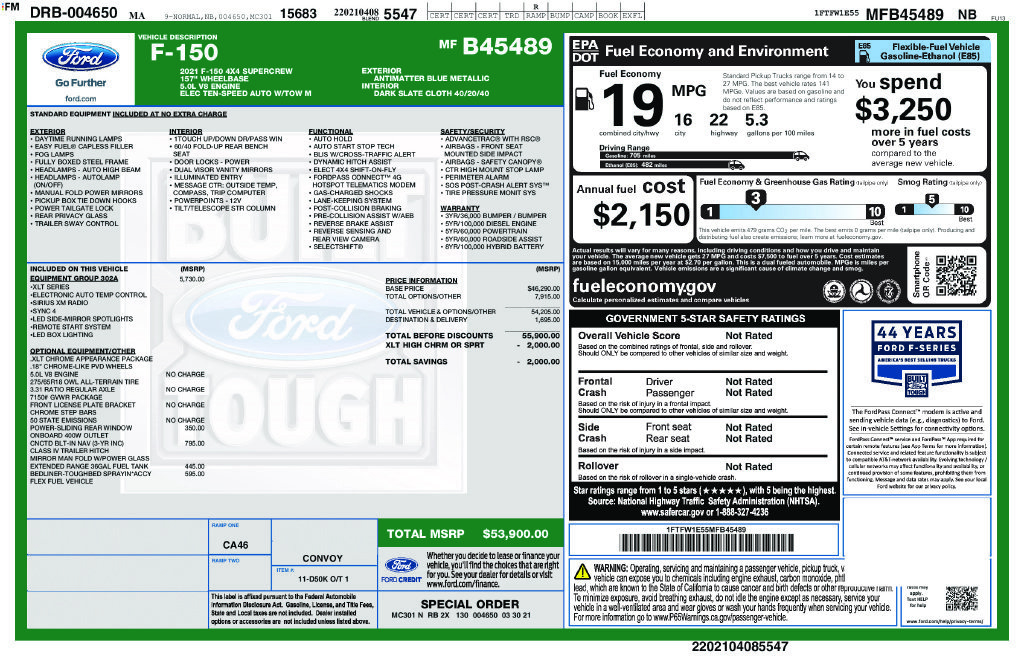 Used 2021 Ford F150 XLT w/ Equipment Group 302A High AWD/4WD image 39