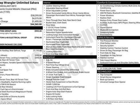 Used 2018 Jeep Wrangler Unlimited Sahara w/ LED Lighting Group image 21