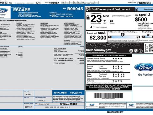 Used 2015 Ford Escape Titanium AWD/4WD image 2