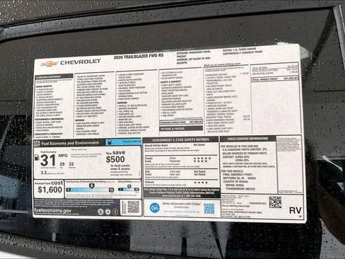 New 2026 Chevrolet TrailBlazer RS w/ Convenience Package FWD image 15