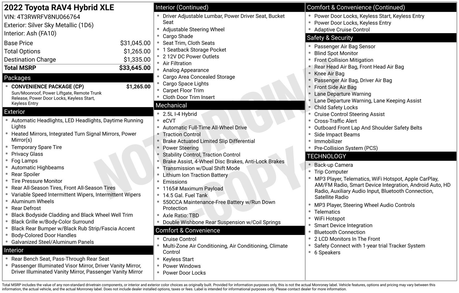 Used 2022 Toyota RAV4 XLE w/ Convenience Package AWD/4WD image 32