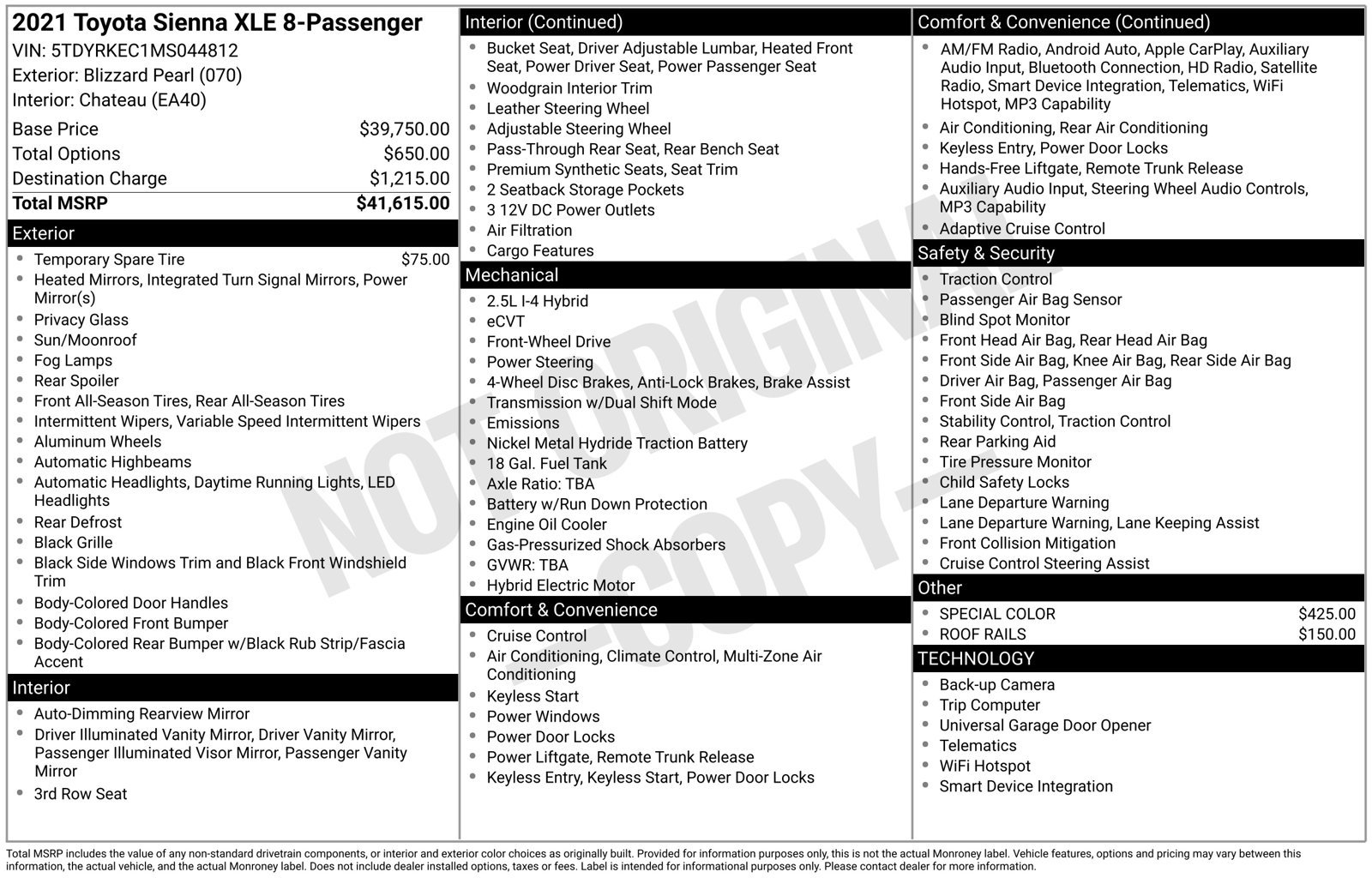 Used 2021 Toyota Sienna XLE FWD image 3