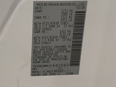 Used 2018 Nissan Pathfinder SV AWD/4WD image 33