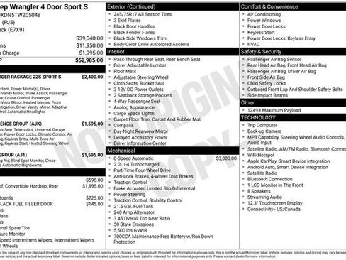 Used 2026 Jeep Wrangler Unlimited Sport AWD/4WD image 49