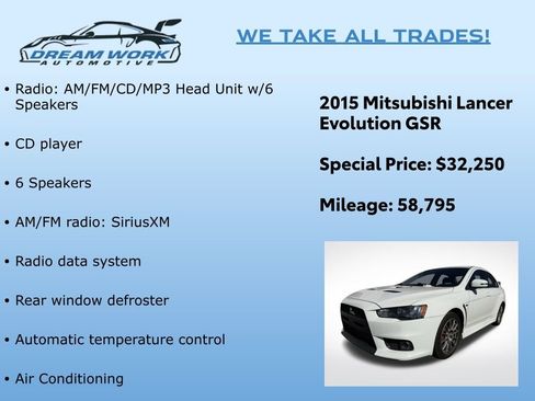 Used 2015 Mitsubishi Lancer Evolution GSR image 2