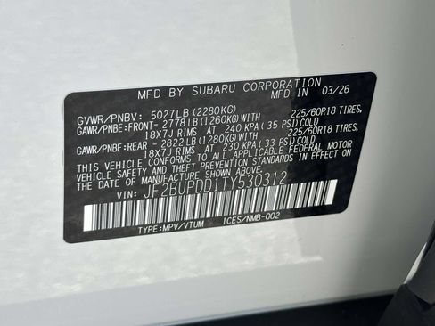 New 2026 Subaru Outback Limited w/ Premium/Limited Package AWD/4WD image 15
