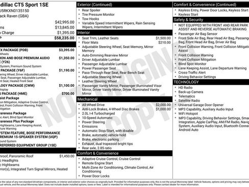 Used 2022 Cadillac CT5 Sport w/ LPO, ONYX Package AWD/4WD image 38