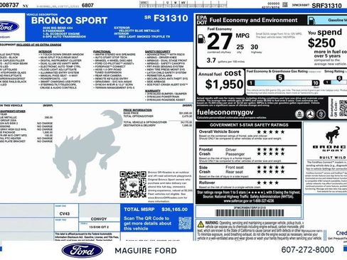 New 2025 Ford Bronco Sport Big Bend w/ Convenience Package AWD/4WD image 3