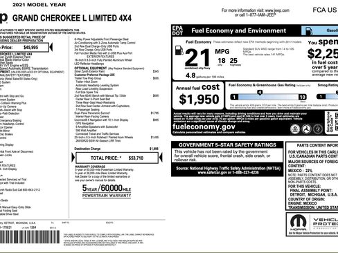 Used 2021 Jeep Grand Cherokee L Limited w/ Trailer Tow Group (B) image 5