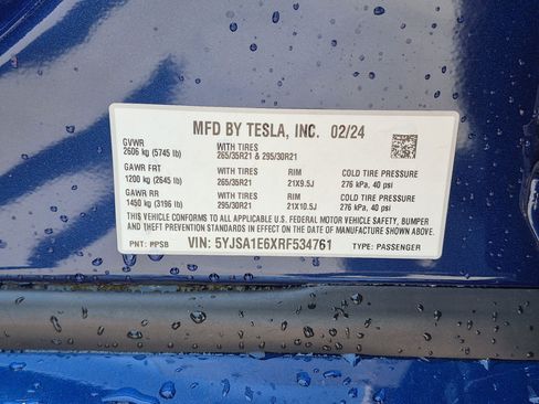 Used 2024 Tesla Model S Plaid AWD/4WD image 32