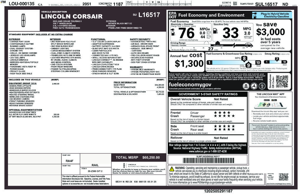 Used 2025 Lincoln Corsair Grand Touring w/ Equipment Group 301A AWD/4WD image 32